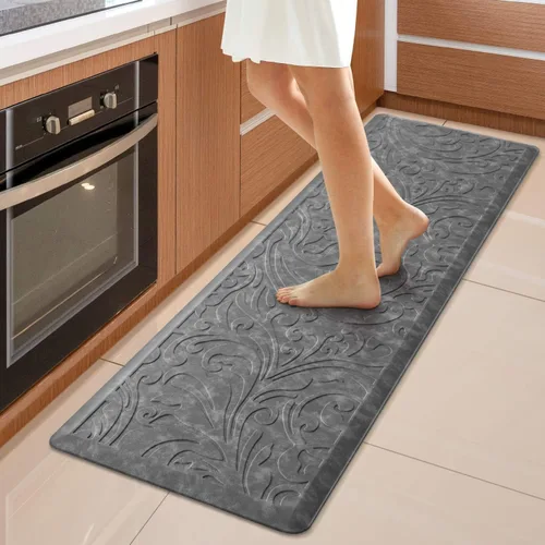 Miniatura 12 de KMAT Tapete de cocina acolchado antifatiga, impermeable, antideslizante, tapete ergonómico cómodo para el hogar, oficina, fregadero, lavandería