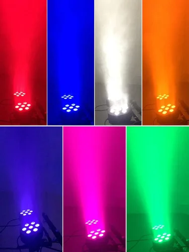 Miniatura 4 de Luces LED Par 4 Uplights de escenario 7x12W RGBW activado por sonido DMX512 Control brillante luces DJ para escenario, fiesta, club, discoteca