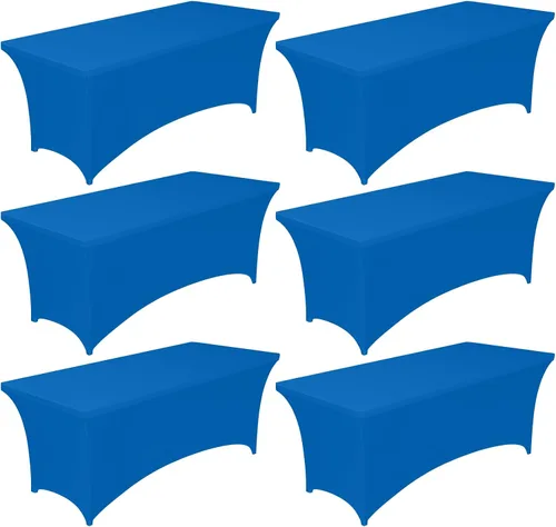 Miniatura 13 de Pureegg Mantel de Spandex de 6 pies - Paquete de 6, Cubierta de Mesa Ajustada y Elástica para Mesas Rectangulares, Tela Resistente a las Arrugas
