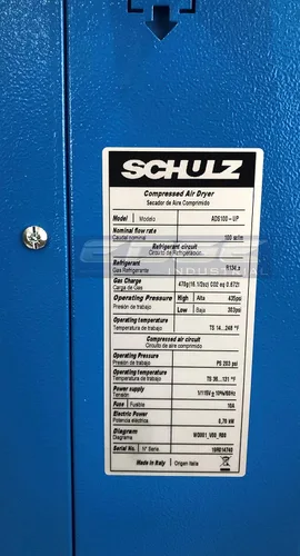 Miniatura 6 de SCHULZ SECADOR DE AIRE REFRIGERADO PARA COMPRESOR DE AIRE, SISTEMAS DE AIRE COMPRIMIDO, 100 CFM, BUENO PARA COMPRESORES DE 20HP Y 25HP