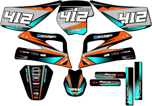 Miniatura 6 de Kit de base gráfica SX 50 Surge Black Senge 1998-2001 compatible con KTM