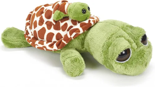 The Petting Zoo Peluche de tortuga marina para mamá y bebé, regalos para niños, animales oceánicos Pocketz, juguete de peluche de tortuga marina de
