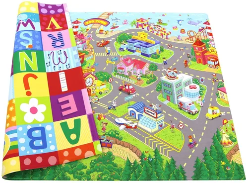 Miniatura 12 de Baby Care - Alfombra de juego (grande, diseño de Hygge, Aztec & Arbor) de 82 x 55 pulgadas, original de una pieza, reversible, enrollable