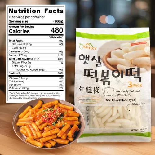 Miniatura 2 de APEXY Tortas de arroz coreanas para Tteokbokki, auténticos palitos de pastel de arroz coreano masticables, sin gluten, veganos, sin OMG, pasteles