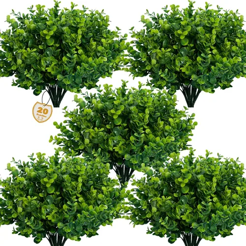 Miniatura 9 de Lnoicy - 24 piezas de flores artificiales para exteriores, decoración de flores de plástico, arbustos de flores falsas resistentes a los rayos UV