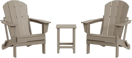 Miniatura 57 de WestinTrends Malibu HDPE - Silla plegable Adirondack de polietileno para exteriores, color negro