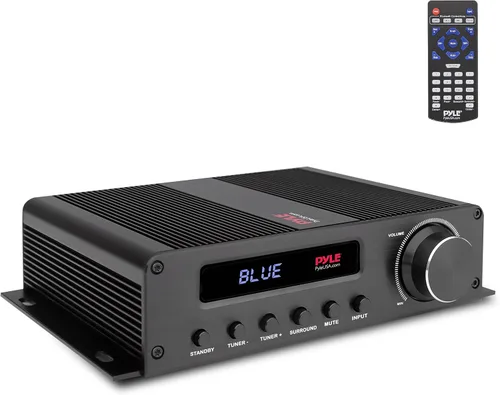 Pyle - Amplificador de audio inalámbrico Bluetooth casero - Receptor estéreo de potencia de 100 W de 5 canales para cine en casa, sonido envolvente