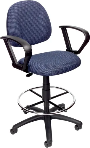 Miniatura 9 de Silla de escritorio ergonómica de Boss Office Products sin posabrazos, color azul, Tela Metal, Negro