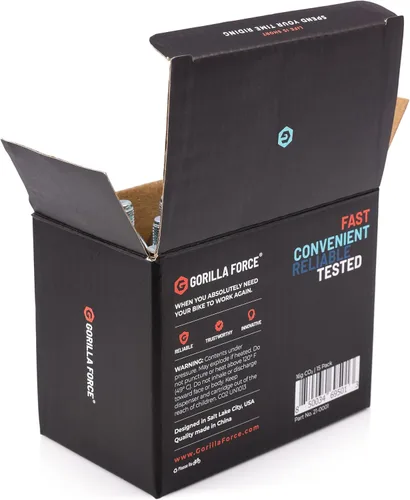 Miniatura 4 de Gorilla Force CO2 Cartridges for Bikes - Threaded 16g & 25g Refills for Tire Inflators, Bicycle Cycling, Road MTB Gravel E-Bike, Fits Most C02