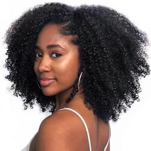 Miniatura 9 de Paquetes de cabello humano rizado afro mongol de 8, 8, 8 pulgadas, 4B 4C, afro, a granel, cabello humano virgen sin procesar, extensiones de cabello
