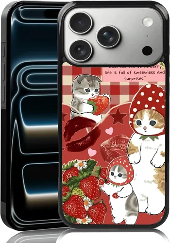Miniatura 33 de Elegante funda de teléfono con diseño de gato Marie compatible con iPhone 11, funda de encaje dorado para iPhone, a prueba de golpes, rosa fucsia