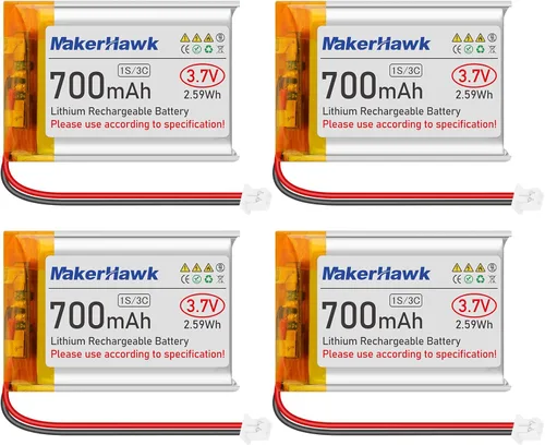 Miniatura 15 de MakerHawk Batería Lipo de 3.7V 1000mAh 803040 Batería recargable de polímero de litio con micro PH1.25 Conector Circuito de protección integrado
