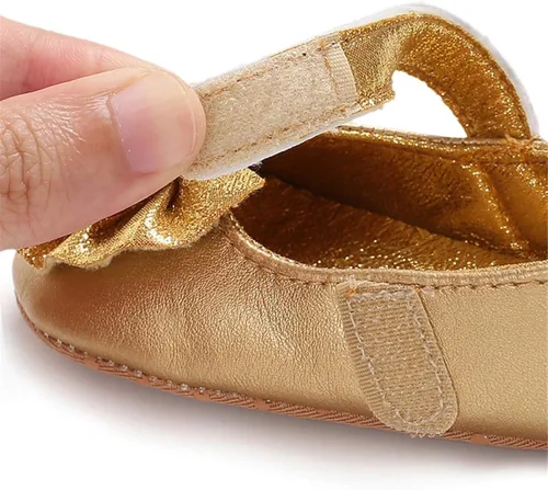 Miniatura 5 de BENHERO Infant Baby Girls Mary Jane Flats Shoes with Bowknot Non Slip Soft Sole PU Leather First Walker Cirb Shoes Toddler Princess Wedding Dress