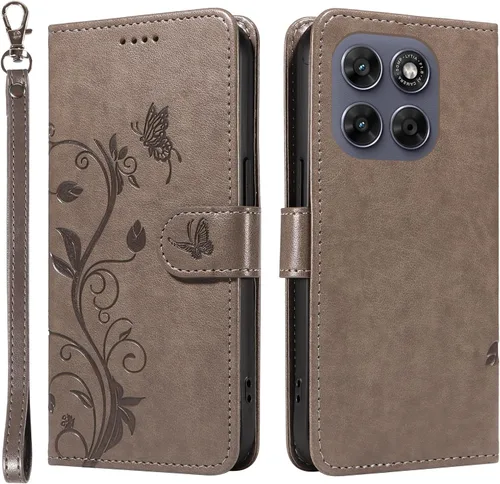 Miniatura 31 de Funda para Motorola Moto E22/E22i, piel sintética, con tarjetero y correa para la muñeca, a prueba de golpes, funda magnética para Motorola Moto Rojo