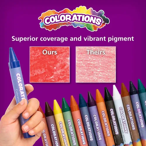 Miniatura 9 de Colorations Paquete de crayones grandes para el aula, 400 unidades, 16 colores, no tóxicos, suministros escolares para niños, crayones jumbo a