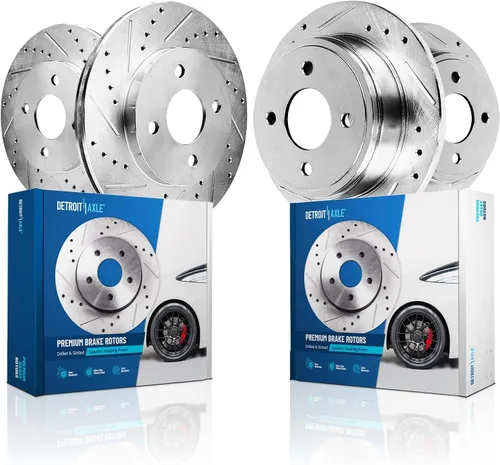 Miniatura 23 de Detroit Axle - Rotores de freno para Toyota Avalon 2020-2021 Camry 2020-2024, repuesto de rotores de freno de disco perforados y ranurados: rotor