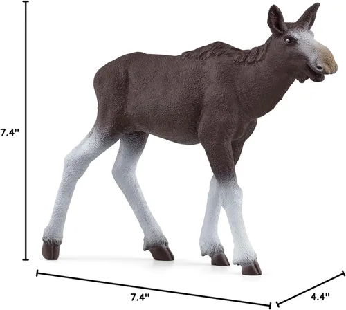 Miniatura 6 de Schleich Wild Life - Juego de juguetes de animales del bosque de América del Norte con alce natural realista y ternero, regalo para niños pequeños