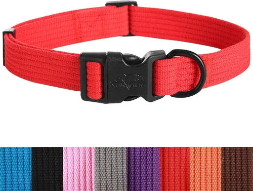 Miniatura 11 de lynxking Collar de perro suave acolchado transpirable de algodón sólido fuerte ajustable collar para mascotas para cachorros pequeños