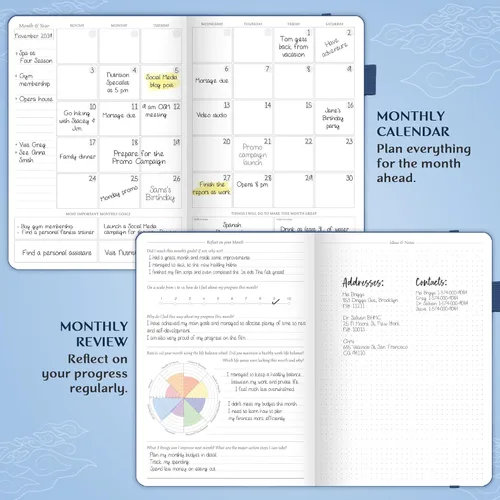 Miniatura 4 de Legend Planner PRO - Agenda semanal y mensual de lujo para aumentar la productividad y alcanzar tus objetivos. Cuaderno organizador de gestión