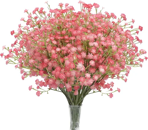 Miniatura 11 de N&T NIETING - Ramo de 10 flores artificiales de aliento de bebé, gypsophila falsa, toque real, arreglo de flores artificiales para bodas, fiestas