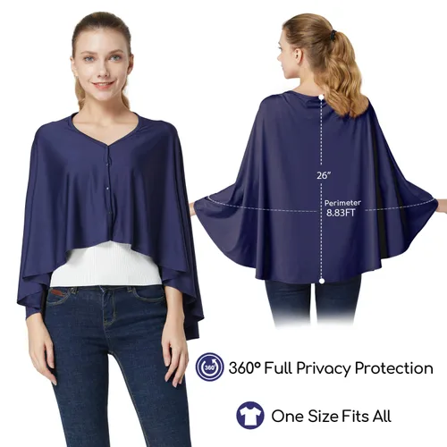 Miniatura 5 de Funda de lactancia y poncho de lactancia para bebé, cubierta de lactancia materna multiusos para toldo de asiento de automóvil, funda de asiento Azul