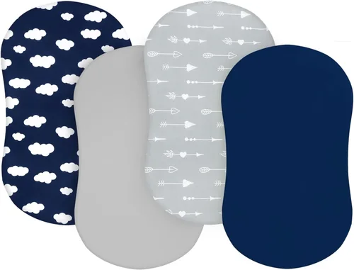 Miniatura 20 de Sábanas para moisés de bebé, paquete de 4 unidades, compatibles con Dream On Me Lacy/Karley Bedside Sleeper/Graco Sense2Snooze/DreamMore Bedside