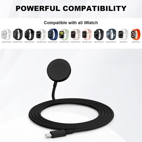 Miniatura 6 de Cargador USB C para Apple Watch, [certificado MFi] Cargador magnético rápido para iPhone, cable de carga USB C de 6 pies de largo y bloque