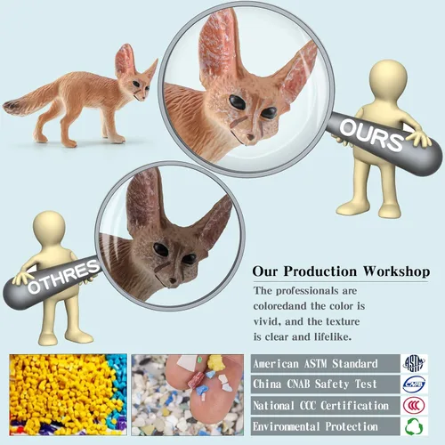 Miniatura 3 de Juego de 3 figuras de zorro del desierto, juego de figuras de lobo, bosque, bosque, animales, juguetes de plástico, figura de regalo para niños