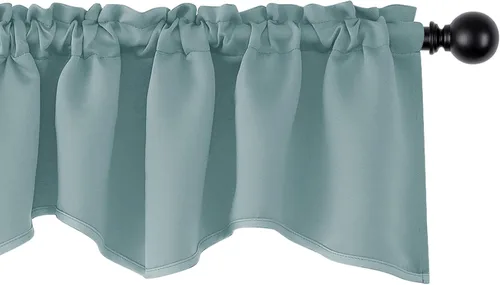 Miniatura 23 de Cenefas Deconovo festoneadas para cortinas pequeñas para oscurecimiento con barra de cortina sólida