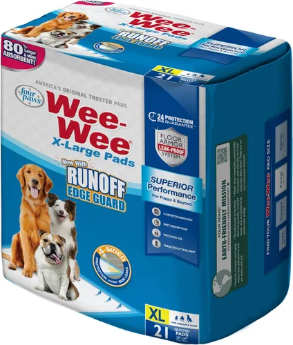 Miniatura 11 de Four Paws - Alfombrillas Wee-Wee de rendimiento superior sin fragancia para perros y cachorros, extra grandes, acolchadas a prueba de fugas