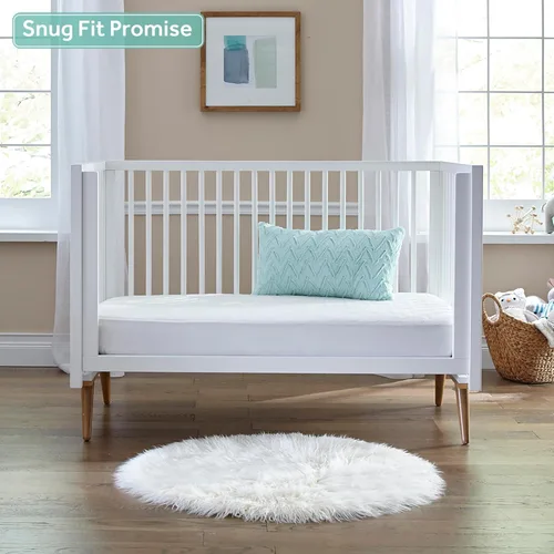 Miniatura 2 de Sealy Baby Colchón impermeable para cuna con soporte de postura de mariposa, ajuste de cama para niños pequeños, espuma americana premium,