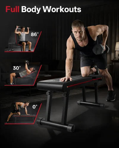 Miniatura 6 de PASYOU Adjustable Weight Bench, 660LB/700LB Capacity Foldable Workout Bench, Incline Flat Bench Press for Home Gym, Dual-Frame Strength Training