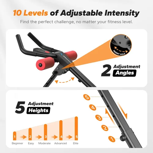 Miniatura 3 de MERACH Máquina de abdominales, equipo de entrenamiento abdominal, máquina de entrenamiento abdominal ajustable para entrenamiento de abdominales