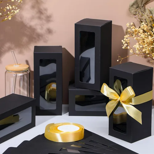 Miniatura 3 de Honoson 24 Piezas Caja de Regalo de Tumbler con Cinta para Sublimación Cajas de Exhibición de Vidrio Transparentes para Tazas de Beber de 12oz 16oz
