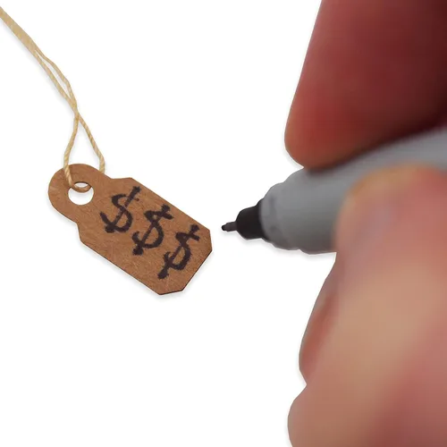 Miniatura 4 de 888 Display 100 Etiquetas de precio de cadena de papel Kraft Exhibición de venta de anillos de joyería (100 piezas)