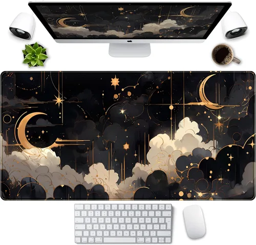 Miniatura 21 de Alfombrilla de escritorio Anime Kawaii Mousepad Linda Japonesa Alfombrilla de mouse grande para juegos XXL, Alfombrilla de teclado de laptop Azul