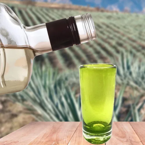 Miniatura 7 de Vasos de chupito mexicanos artesanales (juego de 4) – Verde bosque – Cristalería soplada a mano de 2 onzas – Auténtico juego de tequila de vidrio