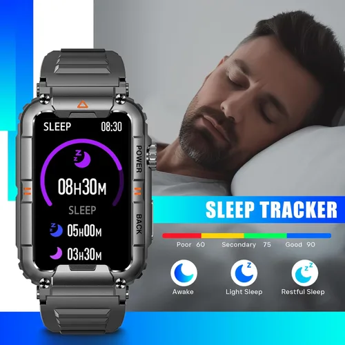 Miniatura 5 de Military Smart Watch for Men with 100+ Sports Modes Fitness Tracker with Heart Rate/Sleep Monitor IP67 Waterproof 1.57’’ IPS Screen Tactical