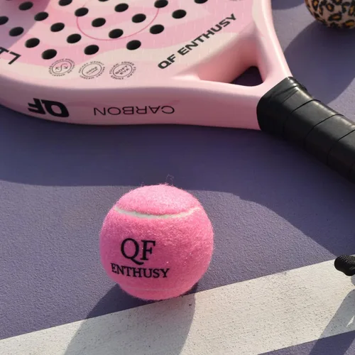 Miniatura 6 de Pelotas de tenis rosas, paquete de 3 unidades, adecuadas para principiantes, entrenamiento, partidos y sesiones de práctica, lata individual (rosa)