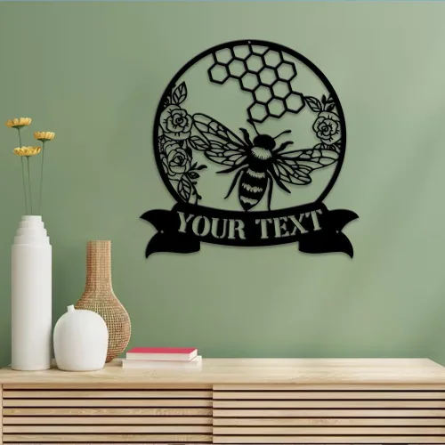 Miniatura 4 de MeMate Letrero de jardín para personalizar, letrero de granja de abejas, letrero de metal con nombre personalizado para amantes de las abejas