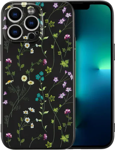 Miniatura 130 de RALEAVO Funda Floral para iPhone 12, Cubierta de Silicona Líquida con Bonito Patrón de Rama de Flores para Niñas y Mujeres, Funda Protectora de Goma