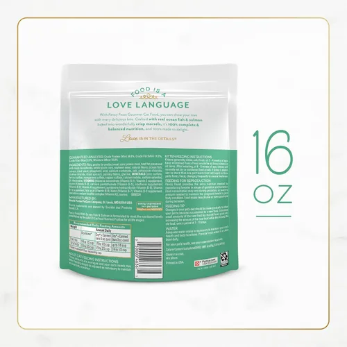 Miniatura 6 de Purina Fancy Feast - Alimento seco para gatos con pescado y salmón del océano (paquete de 4) bolsas de 16 onzas