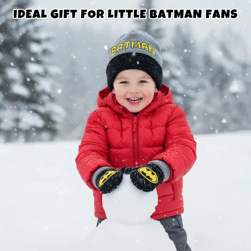 Miniatura 34 de DC Comics Conjunto de 2 pares de guantes o manoplas de invierno de Batman para niños (niños pequeños)
