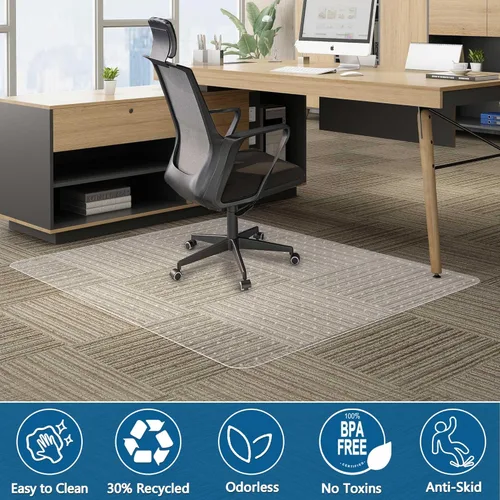 Miniatura 6 de Tapete para Silla de Oficina para Alfombra, 30" x 48" Tapete Protector de Alfombra de Pelo Bajo para Silla de Oficina, Tapetes de Oficina Bajo