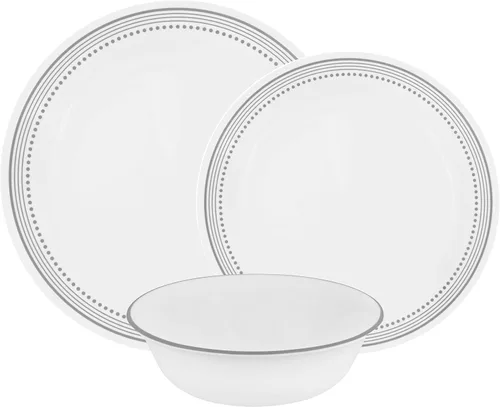 Miniatura 7 de Corelle Ocean Blues - Vajilla resistente a las roturas y a las roturas para 4 personas, color azul, 12 piezas