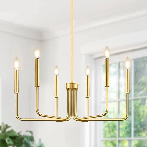 Miniatura 19 de Lynnoland - Candelabros de 6 luces de granja para comedor, accesorios de iluminación colgantes, lámparas industriales modernas para dormitorio