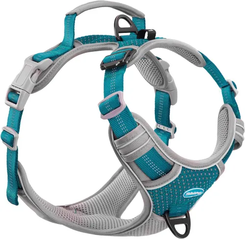 Miniatura 21 de ThinkPet Arnés deportivo transpirable, antitirones para perro, con asa, arnés reflectante y ajustable para perros medianos o grandes, clip trasero