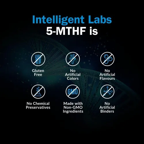 Miniatura 6 de Intelligent Labs 5MG MTHF L-5-metiltetrahidrofolato suplemento de ácido fólico activado como ácido cuatrefólico - metilfolato para mujeres
