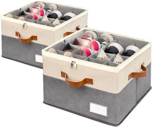 Miniatura 7 de Organizador de zapatos para armario, contenedores de almacenamiento de zapatos plegables con cubierta transparente, soporte para zapatos que ahorra
