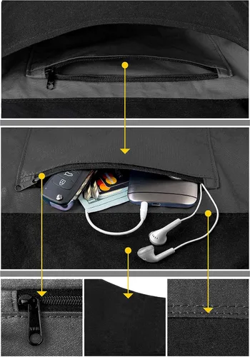 Miniatura 6 de Bolsa para esterilla de yoga: bolsa de yoga versátil con correas para alfombrilla y bolsillos de almacenamiento, sostiene esterillas de yoga y Negro